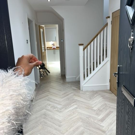 The hallway of a client's new home on completion day